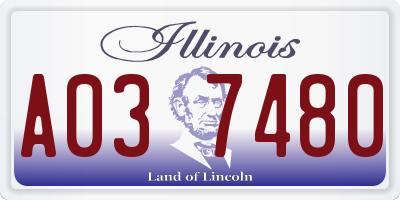 IL license plate A037480