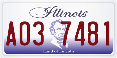 IL license plate A037481