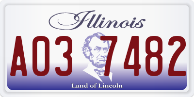 IL license plate A037482