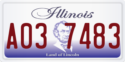 IL license plate A037483