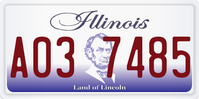 IL license plate A037485