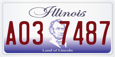 IL license plate A037487