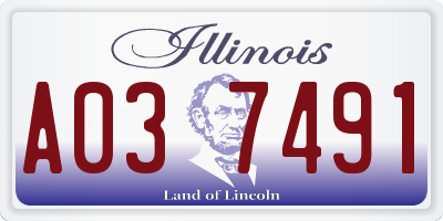 IL license plate A037491