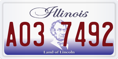 IL license plate A037492