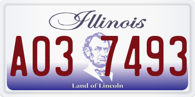 IL license plate A037493