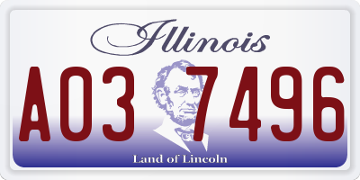 IL license plate A037496