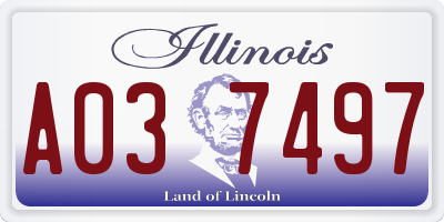 IL license plate A037497
