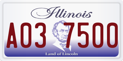 IL license plate A037500