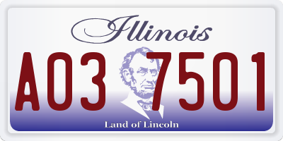 IL license plate A037501