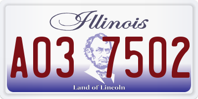 IL license plate A037502