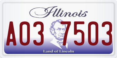 IL license plate A037503