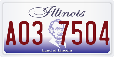 IL license plate A037504