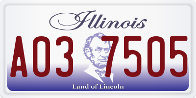 IL license plate A037505