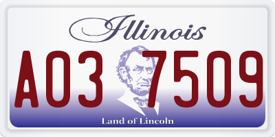 IL license plate A037509