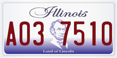 IL license plate A037510