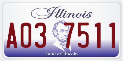 IL license plate A037511