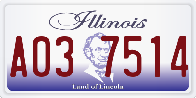 IL license plate A037514