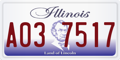 IL license plate A037517