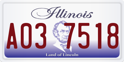 IL license plate A037518