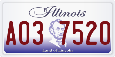 IL license plate A037520
