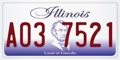 IL license plate A037521