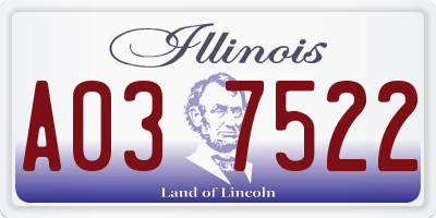 IL license plate A037522