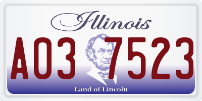 IL license plate A037523