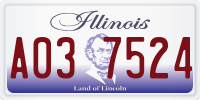IL license plate A037524