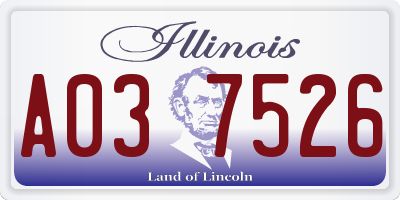 IL license plate A037526