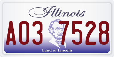 IL license plate A037528