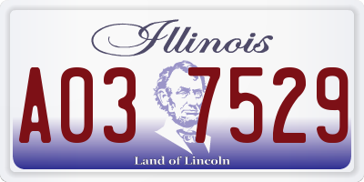 IL license plate A037529