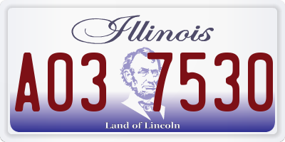 IL license plate A037530