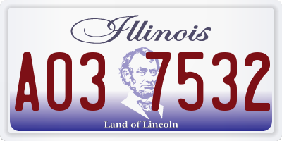 IL license plate A037532