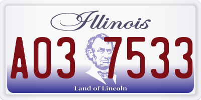 IL license plate A037533