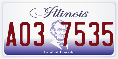 IL license plate A037535