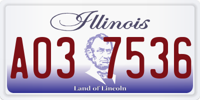 IL license plate A037536