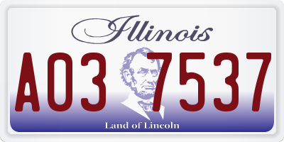 IL license plate A037537