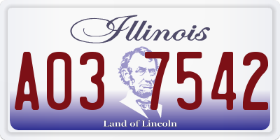 IL license plate A037542