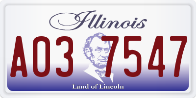 IL license plate A037547