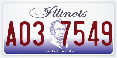 IL license plate A037549