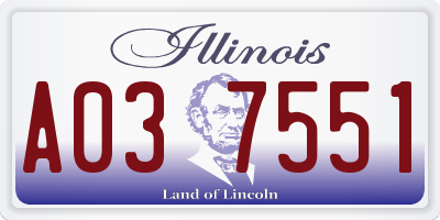 IL license plate A037551