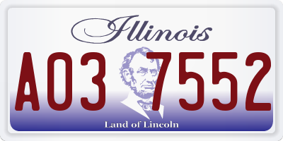 IL license plate A037552