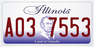 IL license plate A037553