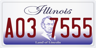 IL license plate A037555