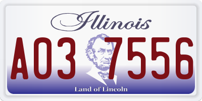IL license plate A037556