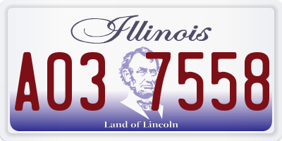 IL license plate A037558