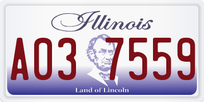 IL license plate A037559