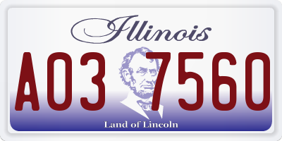 IL license plate A037560