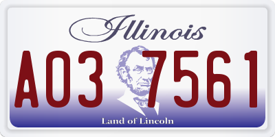 IL license plate A037561