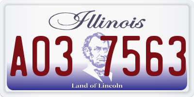 IL license plate A037563